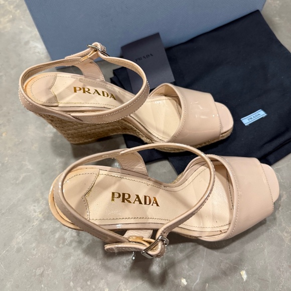 Prada Espadrille Wedge Sandals, Size 36.5 - Picture 8 of 11